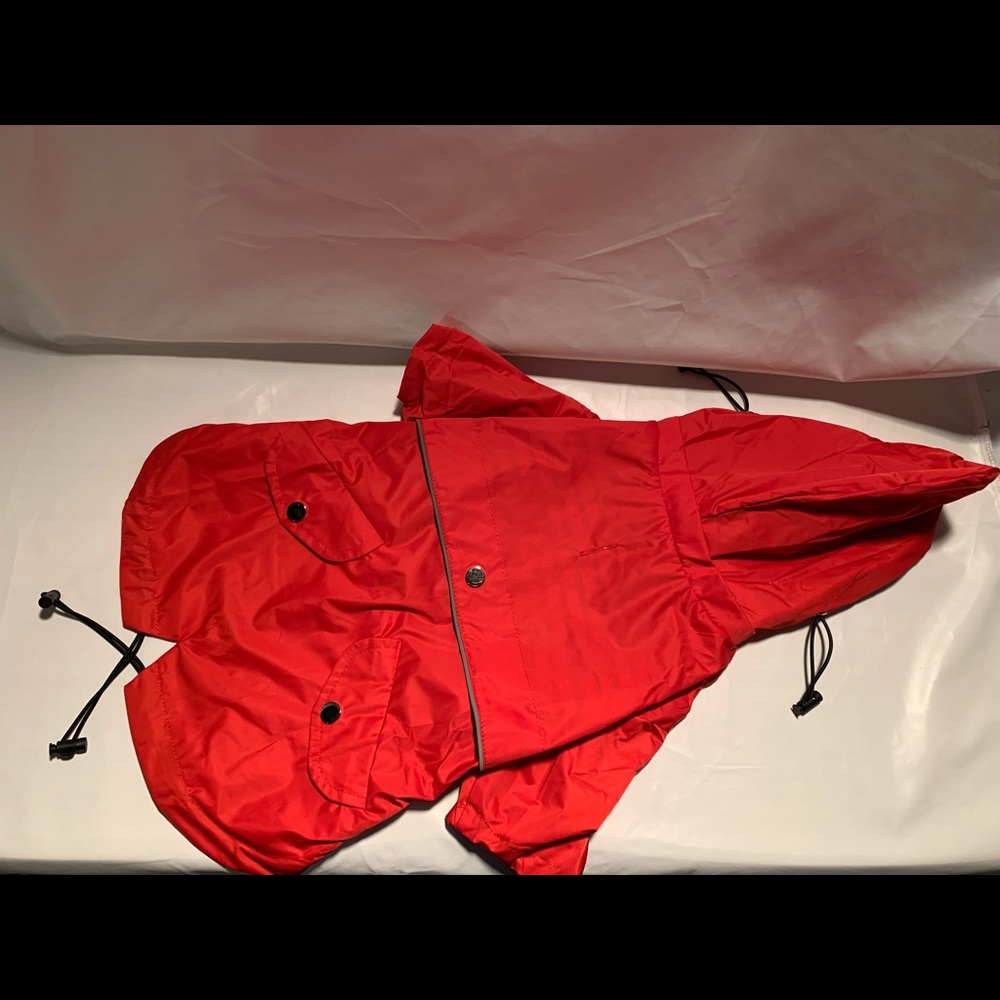 Medium Dog Rain Jacket, Red, LN